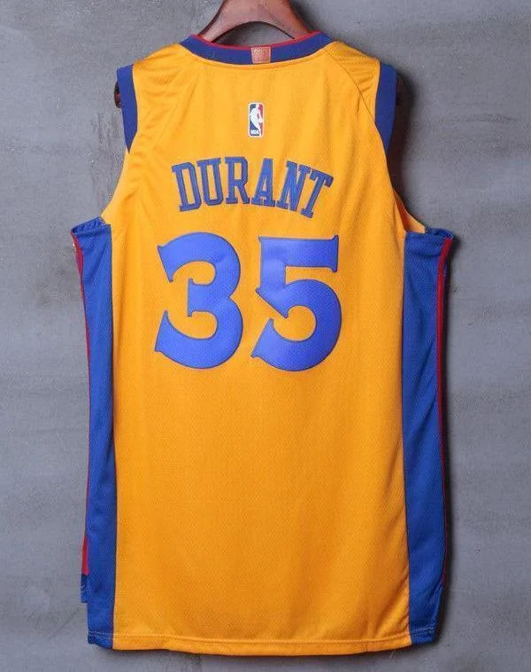 Men 35 Kevin Durant the Bay Jersey Yellow Golden State Warriors Player