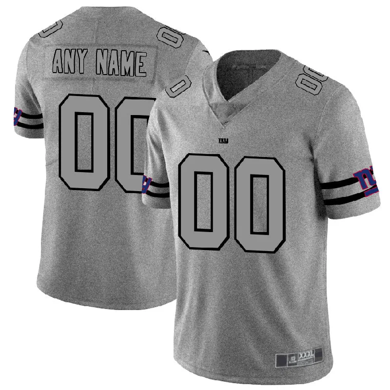 Custom New York Giants 2019 Gray Gridiron Gray Vapor Untouchable Limited Jersey Stitched American Football Jerseys