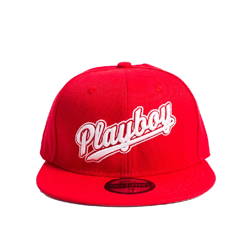 PLAYBOY STAY PLAYFUL RED FITTED HAT