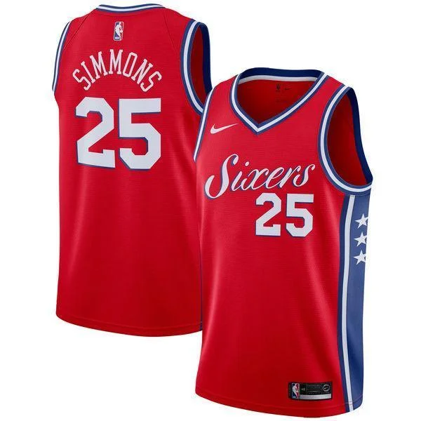 Men 25 Ben Simmons City Jersey Red Philadelphia 76ers Swingman Fanatics