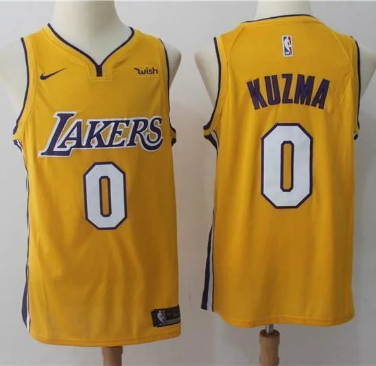 Men Kyle Kuzma Jersey Yellow Los Angeles Lakers Fanatics Swingman