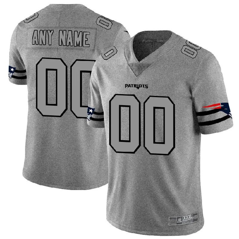 Custom New England Patriots 2019 Gray Gridiron Gray Vapor Untouchable Limited Jersey Stitched American Football Jerseys