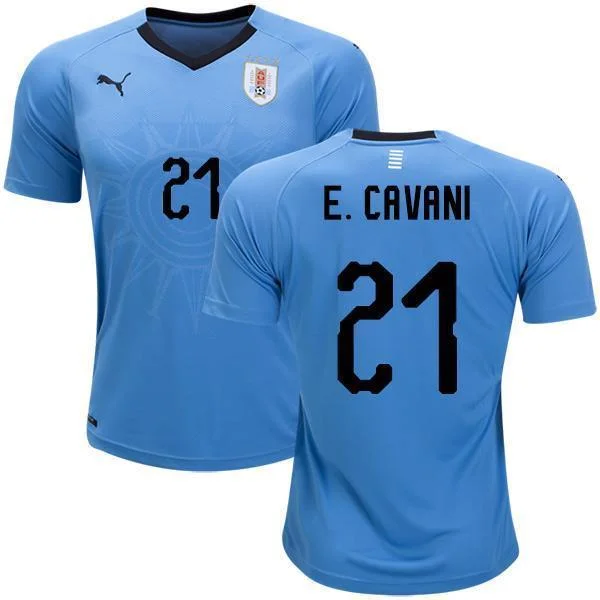 Men 21 Edinson Cavani Jersey Soccer Uruguay Jersey World Cup 2018 Jersey