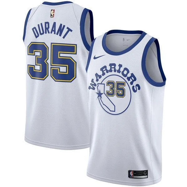 Men Golden State Warriors 35 Kevin Durant the Town Jersey White Fans