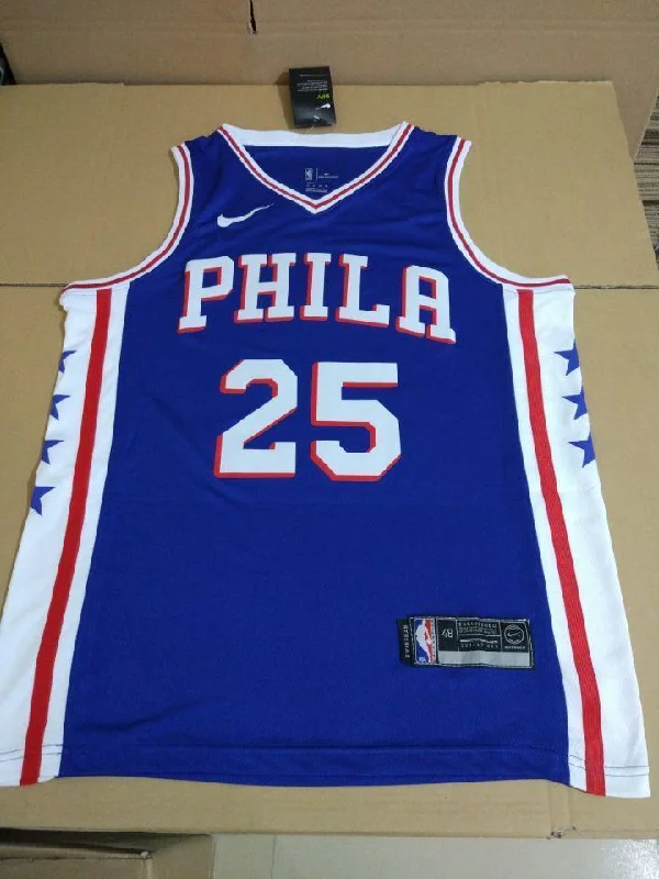 Men 25 Ben Simmons 76ers Jersey Blue Philadelphia 76ers Jersey Swingman