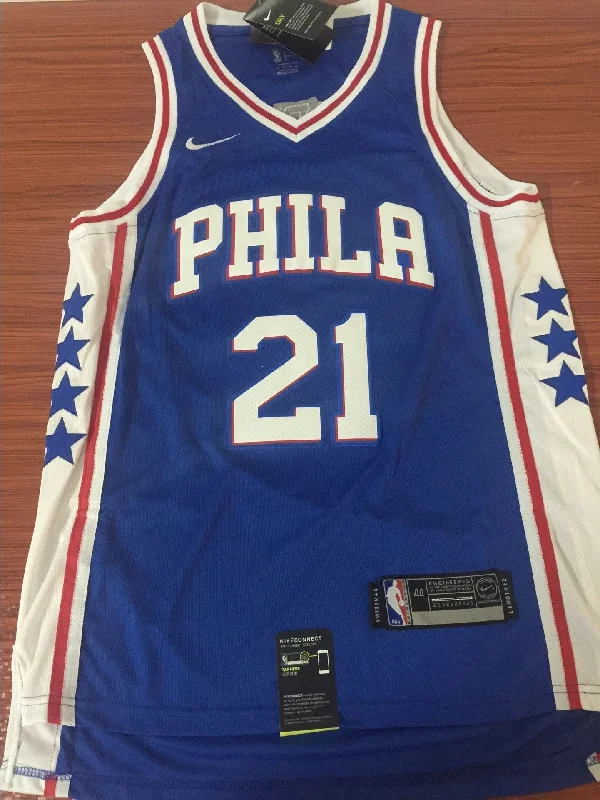 Men 21 Joel Embiid Jersey Blue Philadelphia 76ers Swingman Jersey Fanatics