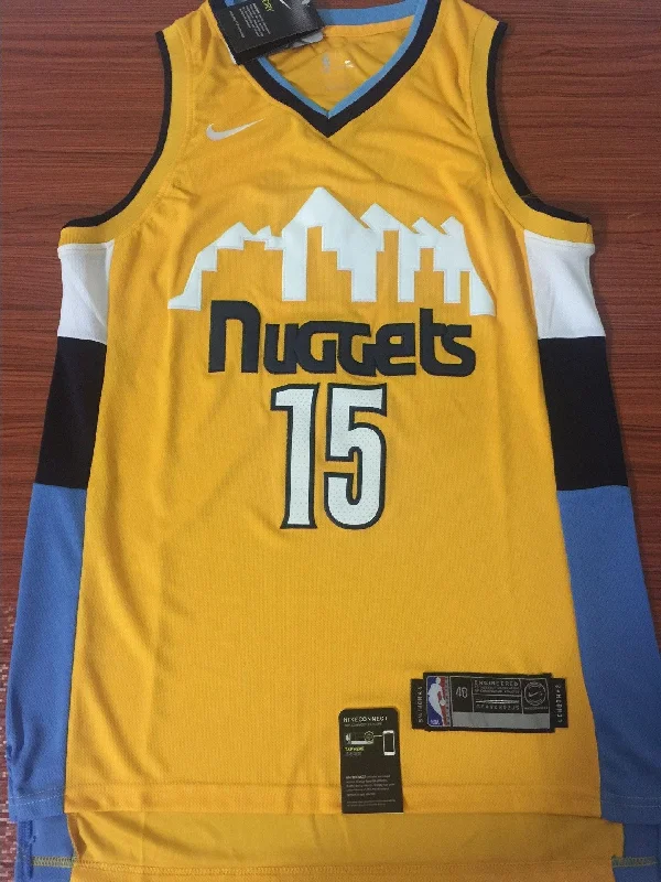 Men 15 Nikola Jokic Jersey Yellow Denver Nuggets Swingman Jersey Fanatics