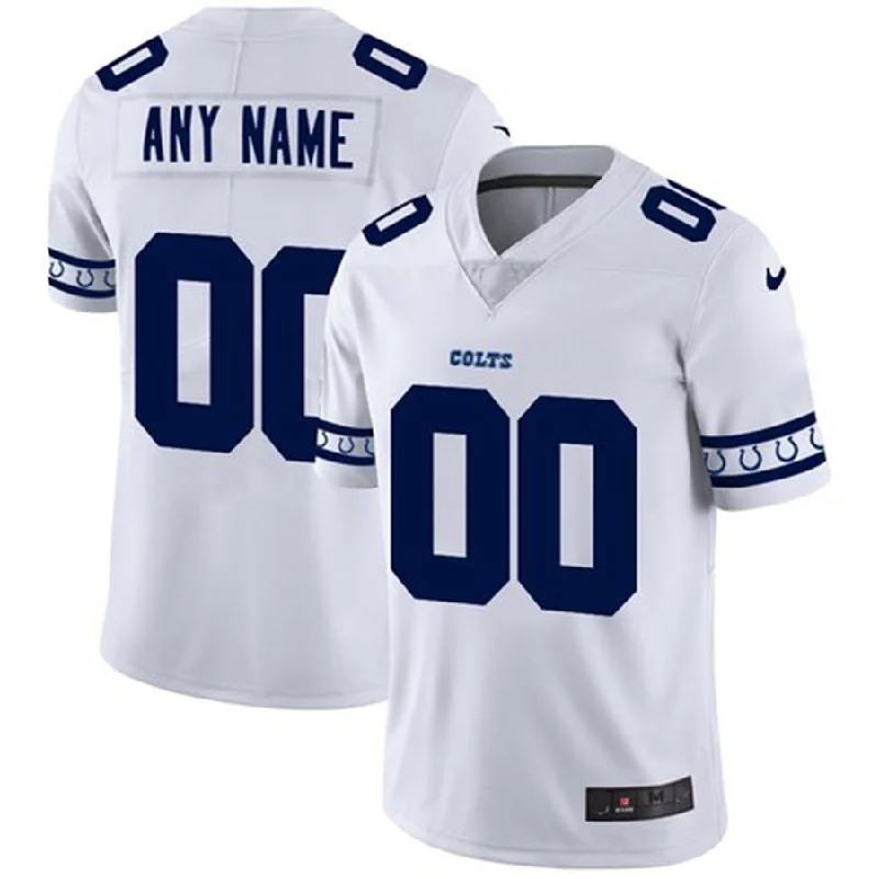 Custom Indianapolis Colts White Team Logo Vapor Limited Jersey Stitched American Football Jerseys