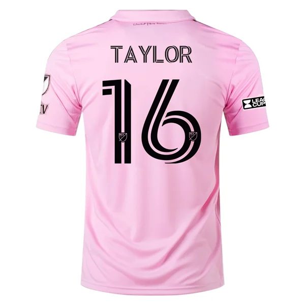 adidas Inter Miami Robert Taylor Home Jersey 23/24 w/ MLS + Leagues Cup Patch + Match Details (True Pink/Black)