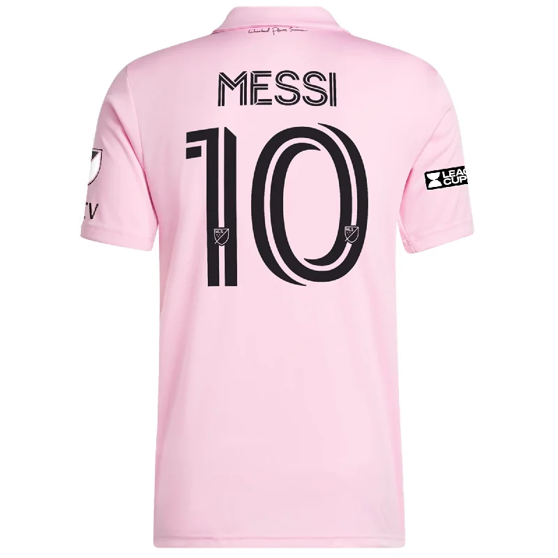 adidas Authentic Inter Miami Lionel Messi Home Jersey 22/23 w/ Leagues Cup Final + Match Details (True Pink/Black)