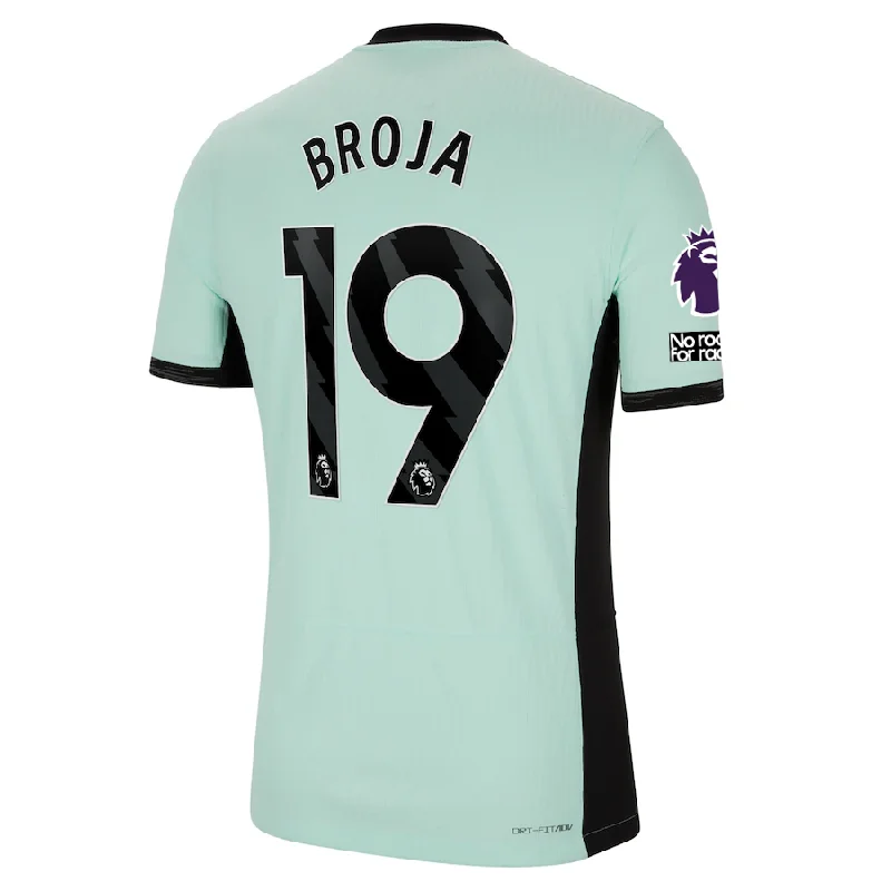 Nike Chelsea Authentic Armando Broja Match Vaporknit Third Jersey w/ EPL + No Room For Racism Patches 23/24 (Mint Foam/Black)