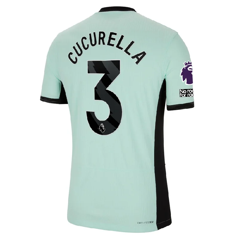 Nike Chelsea Authentic Marc Cucurella Match Vaporknit Third Jersey w/ EPL + No Room For Racism Patches 23/24 (Mint Foam/Black)