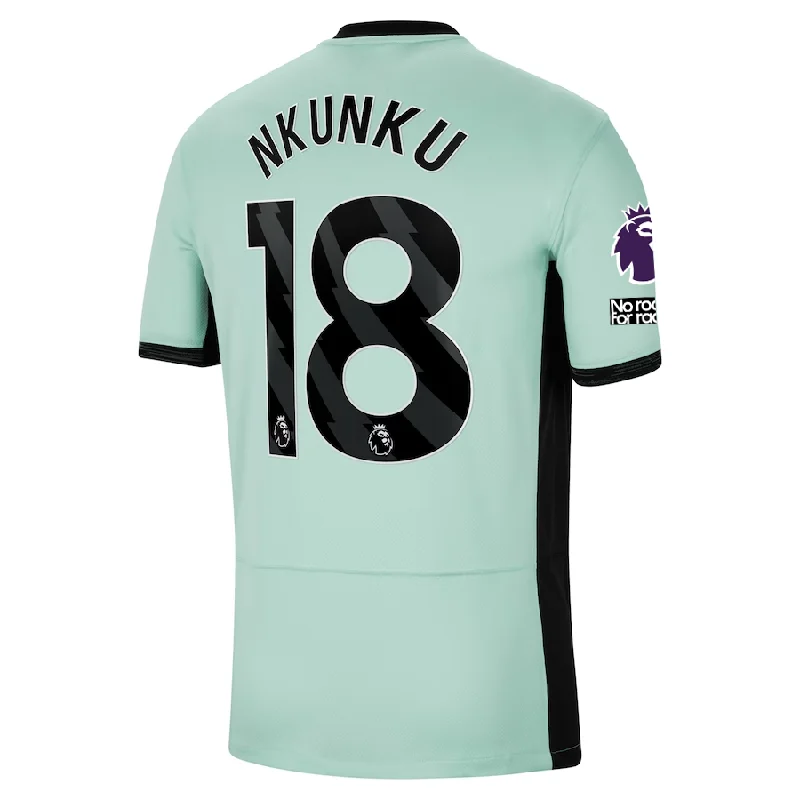 Nike Chelsea Christopher Nkunku Third Jersey w/ EPL + No Room For Racism Patches 23/24 (Mint Foam/Black)