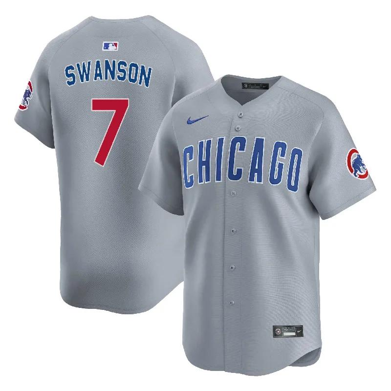 Chicago Cubs Dansby Swanson Nike Road Vapor Limited Jersey W/ Authentic Lettering