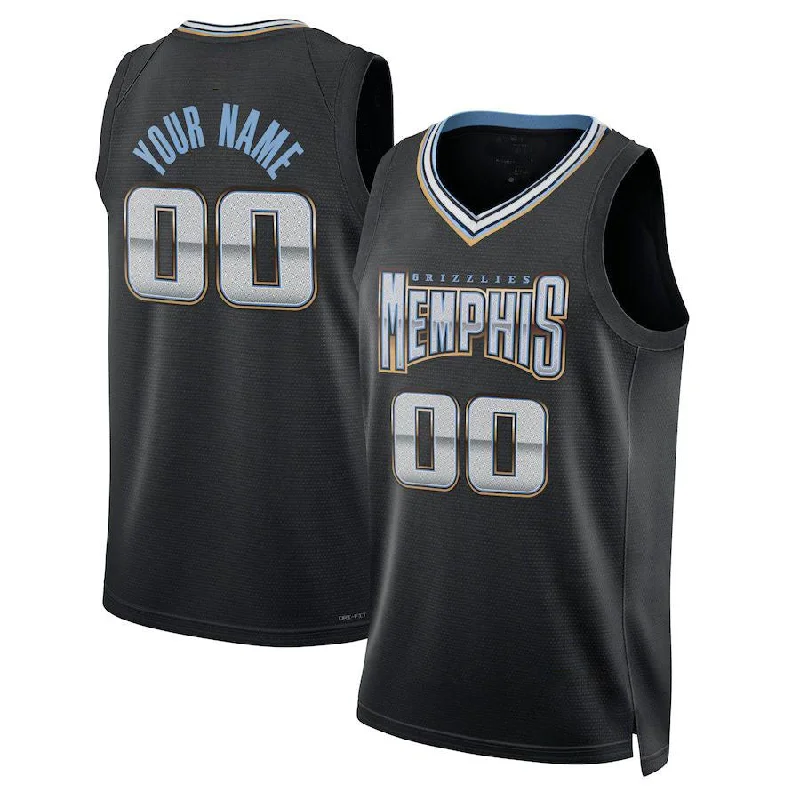 Custom M.Grizzlies Unisex 2022-23 Swingman Jersey City Edition Black Stitched Basketball Jersey