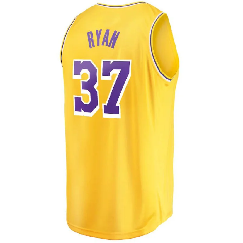 LA.Lakers #37 Matt Ryan Fanatics Branded 2022-23 Fast Break Replica Player Jersey  Icon Gold Stitched American Basketball Jersey