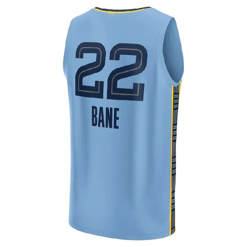 M.Grizzlies #22 Desmond Bane Fanatics Branded 2022-23 Fast Break Replica Player Jersey - Statement Edition Light Blue Stitched American Basketball Jersey