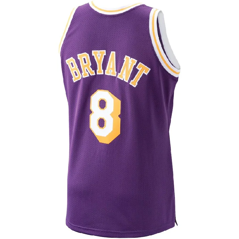 LA.Lakers #8 Kobe Bryant Mitchell & Ness 1996-97 Hardwood Classics Authentic Player Jersey Purple Stitched American Basketball Jersey