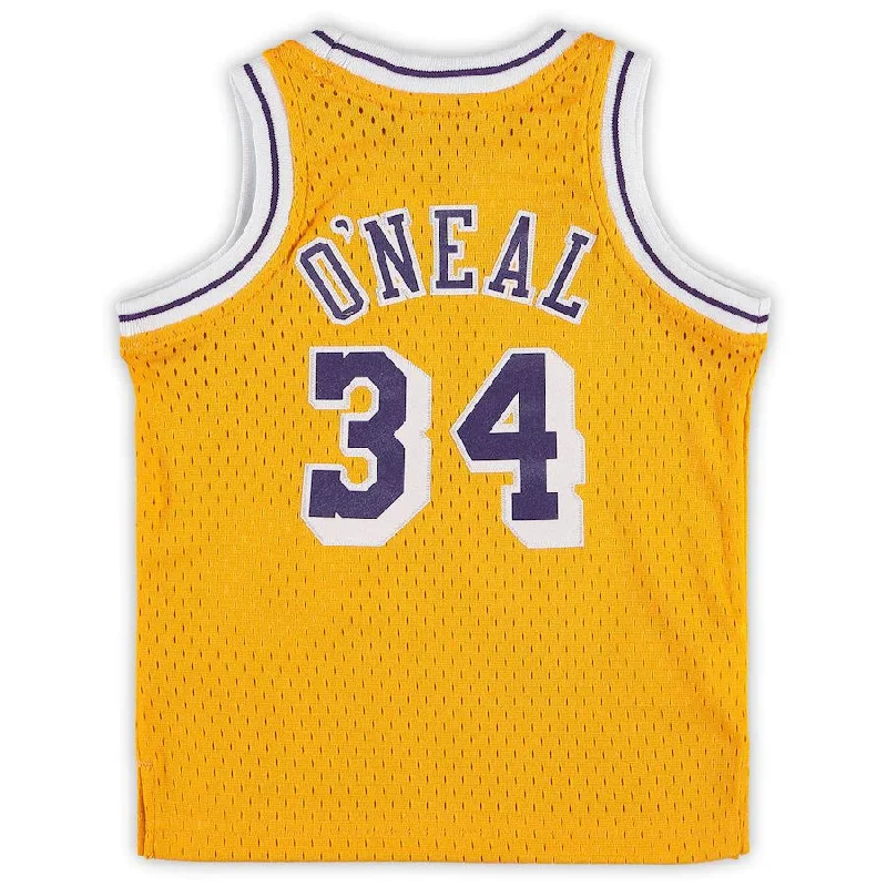 LA.Lakers #34 Shaquille O'Neal Mitchell & Ness Infant Retired Player Jersey Gold Stitched American Basketball Jersey