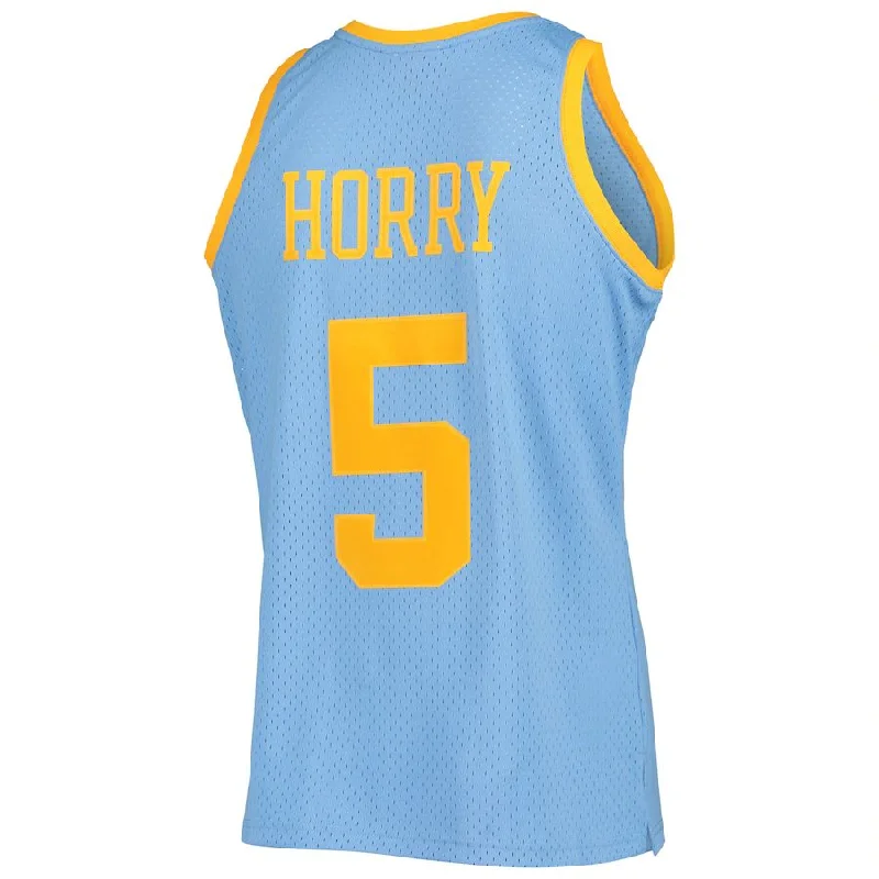 LA.Lakers #5 Robert Horry Mitchell & Ness 2001-02 Hardwood Classics Swingman Jersey Powder Blue Stitched American Basketball Jersey