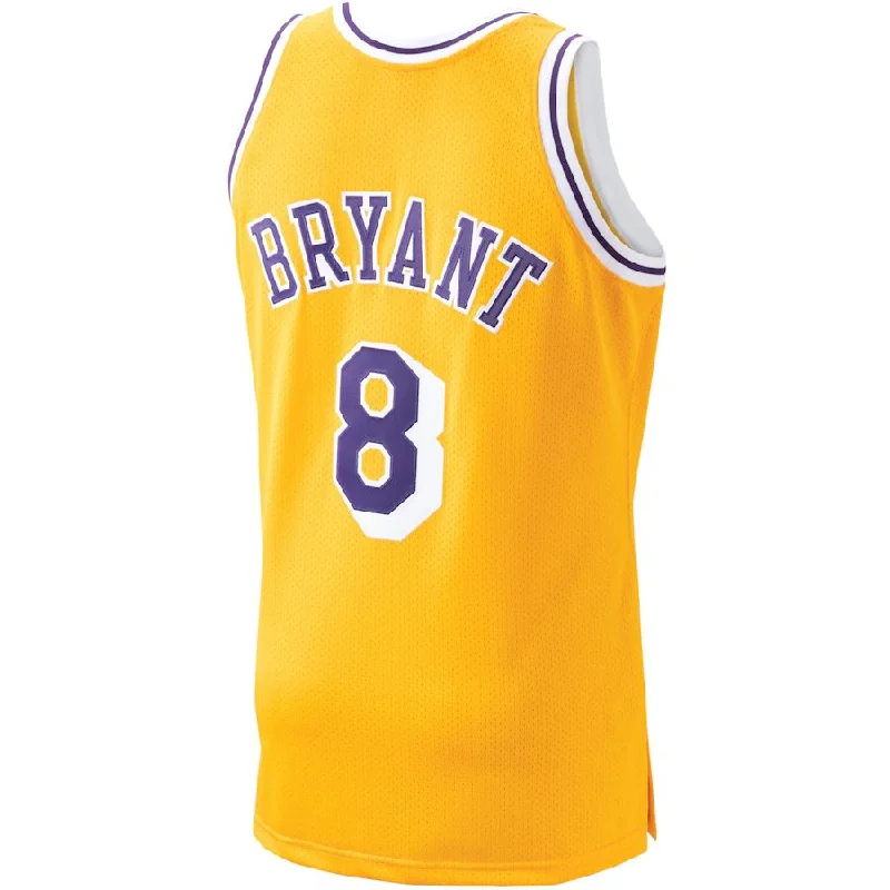 LA.Lakers #8 Kobe Bryant Mitchell & Ness 1996-97 Hardwood Classics Authentic Player Jersey Gold Stitched American Basketball Jersey