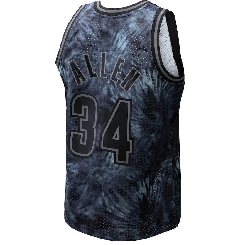 M.Bucks #34 Ray Allen Mitchell & Ness Unisex Hardwood Classics 1996-97 Tie-Dye Swingman Jersey Black Stitched American Basketball Jersey