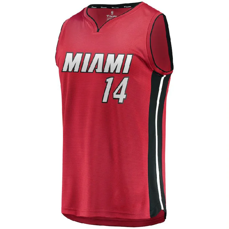 M.Heat #14 Tyler Herro Fanatics Branded  Fast Break Replica Jersey Red Statement Edition Stitched American Basketball Jersey