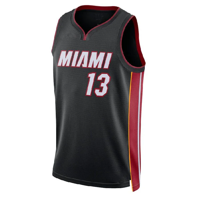 M.Heat #13 Bam Adebayo Unisex 2022-23 Swingman Jersey Icon Edition Black Stitched American Basketball Jersey