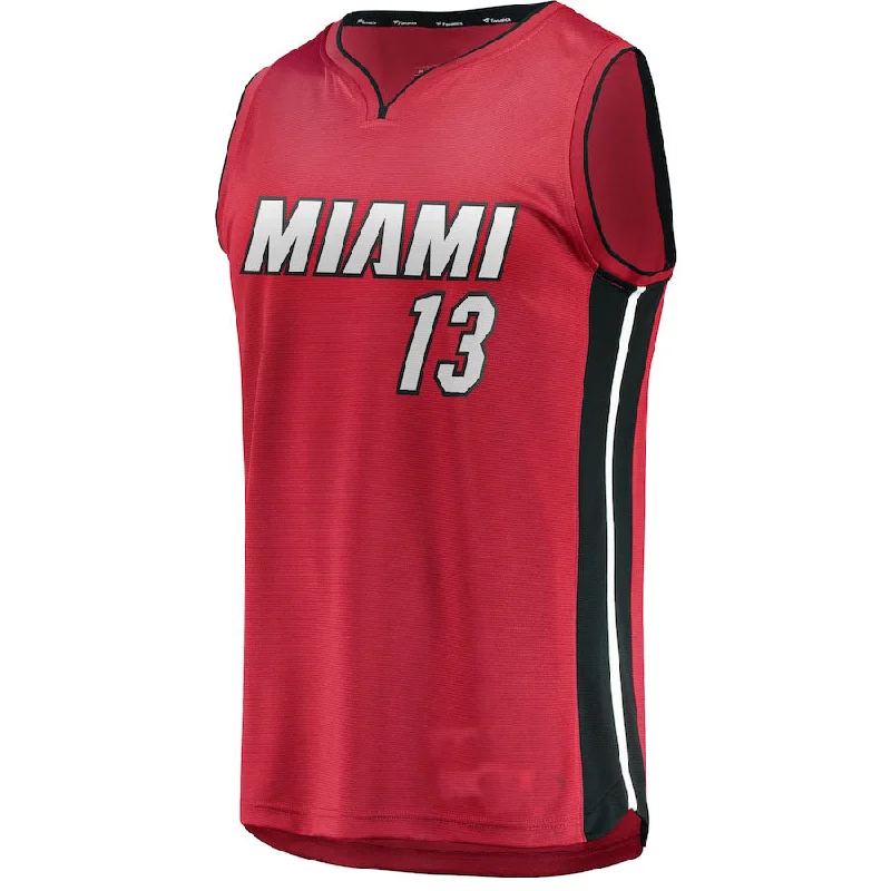 M.Heat #13 Bam Adebayo Fanatics BrandedFast Break Player Jersey Statement Edition Maroon Stitched American Basketball Jersey