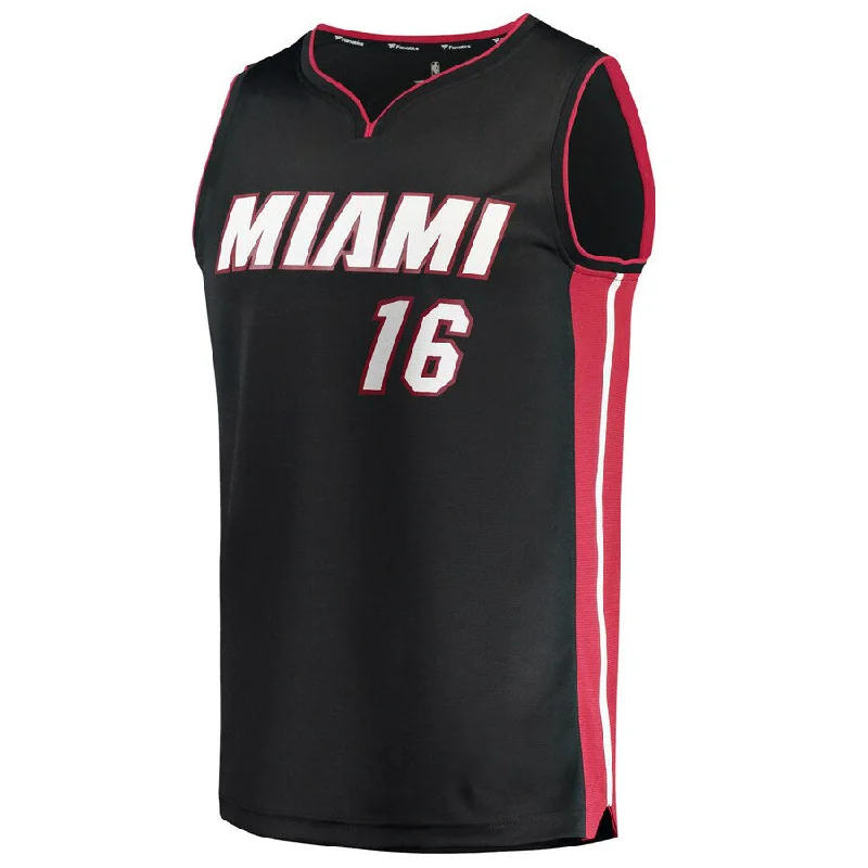 M.Heat #16 Caleb Martin Fanatics Branded 2021-22 Fast Break Replica Jersey  Icon Edition Black Stitched American Basketball Jersey