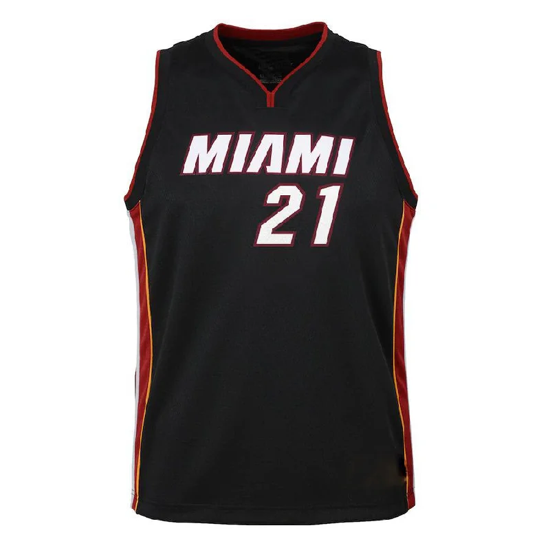 M.Heat #21 Hassan Whiteside wingman Jersey  Icon Edition Black Stitched American Basketball Jersey