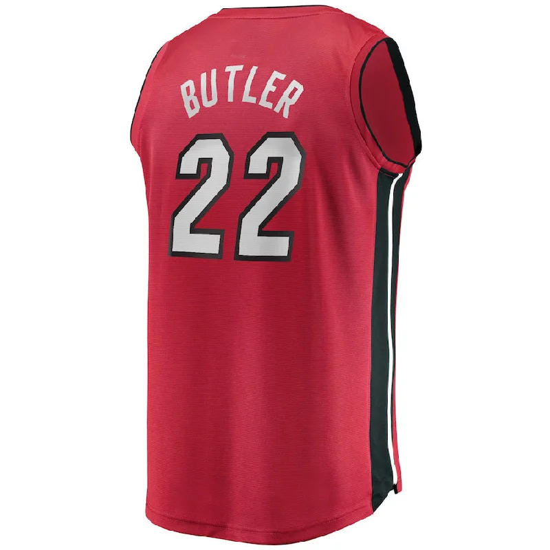 M.Heat #22 Jimmy Butler Fanatics Branded  2020-21 Fast Break Replica Jersey Statement Edition Red Stitched American Basketball Jersey