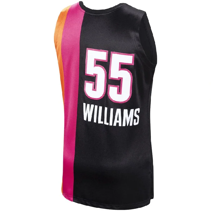 M.Heat #55 Jason Williams Mitchell & Ness 2005-06 Hardwood Classics Swingman Jersey Icon Edition Black Stitched American Basketball Jersey