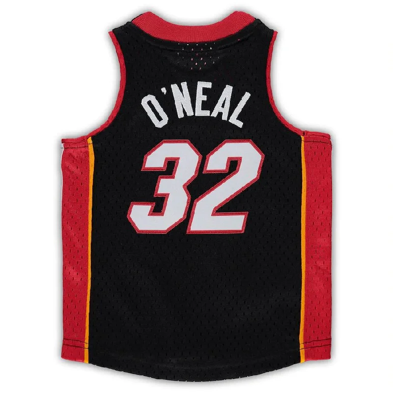 M.Heat #32 Shaquille O'Neal Mitchell & Ness Infant 2005-06 Hardwood Classics Retired Player Jersey  Black Stitched American Basketball Jersey