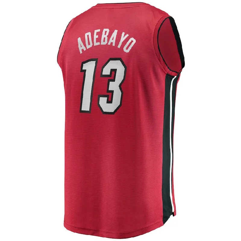 M.Heat #13 Bam Adebayo Fanatics Branded 2022-23 Fast Break Replica Jersey  Red Statement Edition Stitched American Basketball Jersey