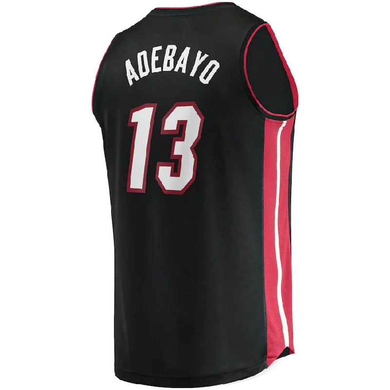 M.Heat #13 Bam Adebayo  Fanatics Branded 2022-23 Fast Break Replica Jersey Icon Edition Black Stitched American Basketball Jersey