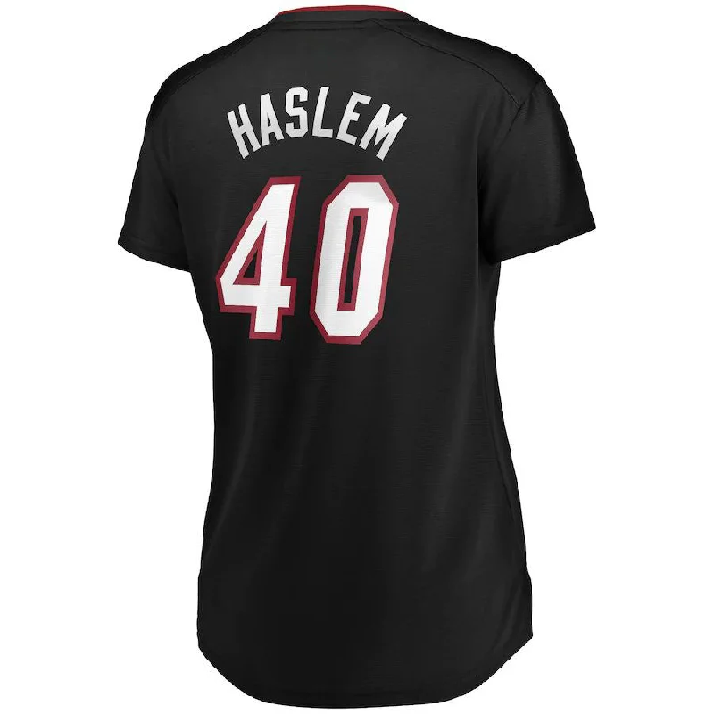 M.Heat #40 Udonis Haslem Fanatics Branded Women's Fast Break Player Jersey  Icon Edition Black Stitched American Basketball Jersey