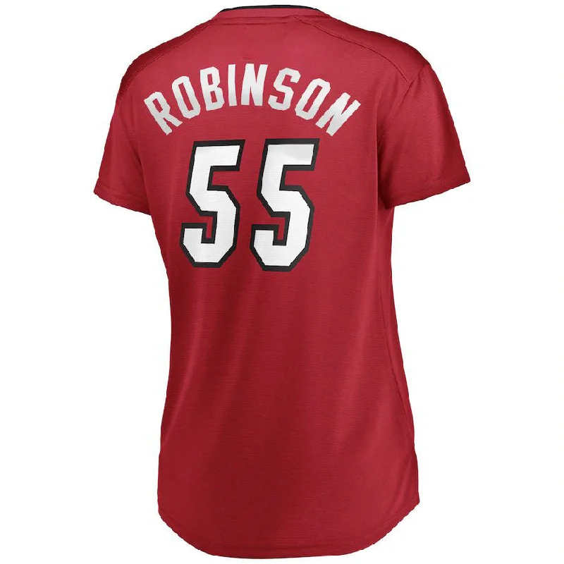 M.Heat #55 Duncan Robinson Fanatics Branded Women's Fast Break Player Jersey Statement Edition Maroon Stitched American Basketball Jersey