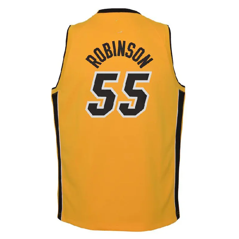 M.Heat #55 Duncan Robinson 2020-21 Swingman Player Jersey Trophy Gold Earned Edition Stitched American Basketball Jersey