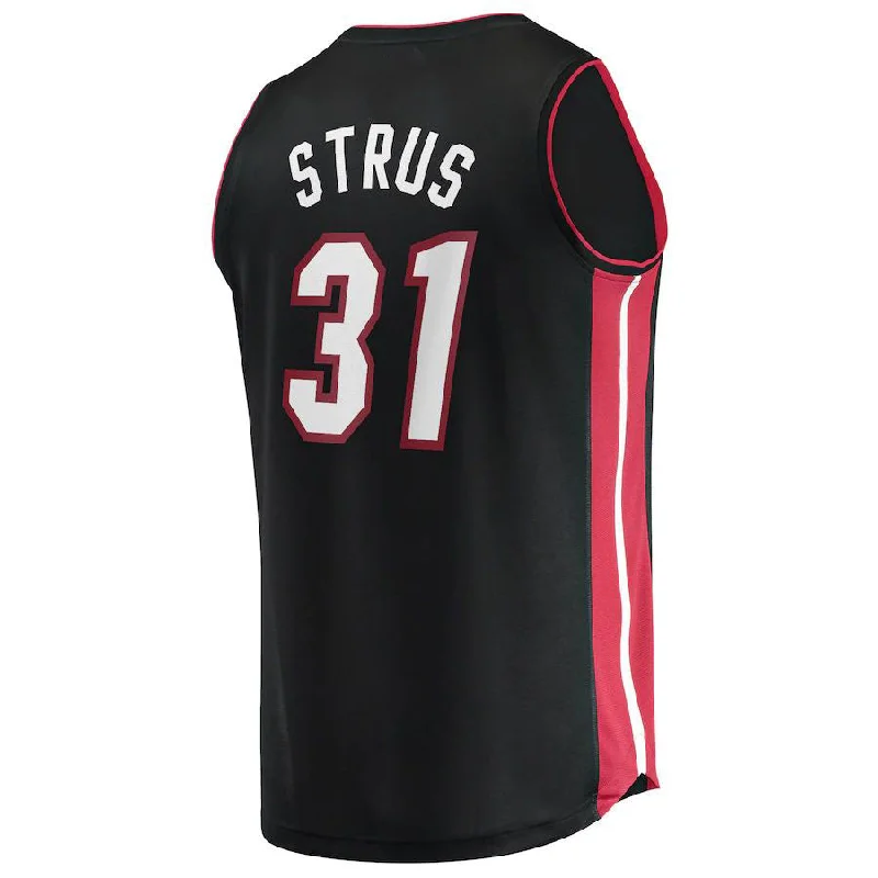 M.Heat #31 Max Strus Fanatics Branded 2021-22 Fast Break Replica Jersey Icon Edition Black Stitched American Basketball Jersey